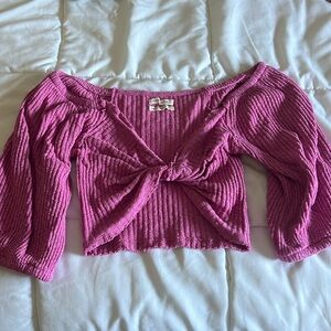 fuchsia cropped top